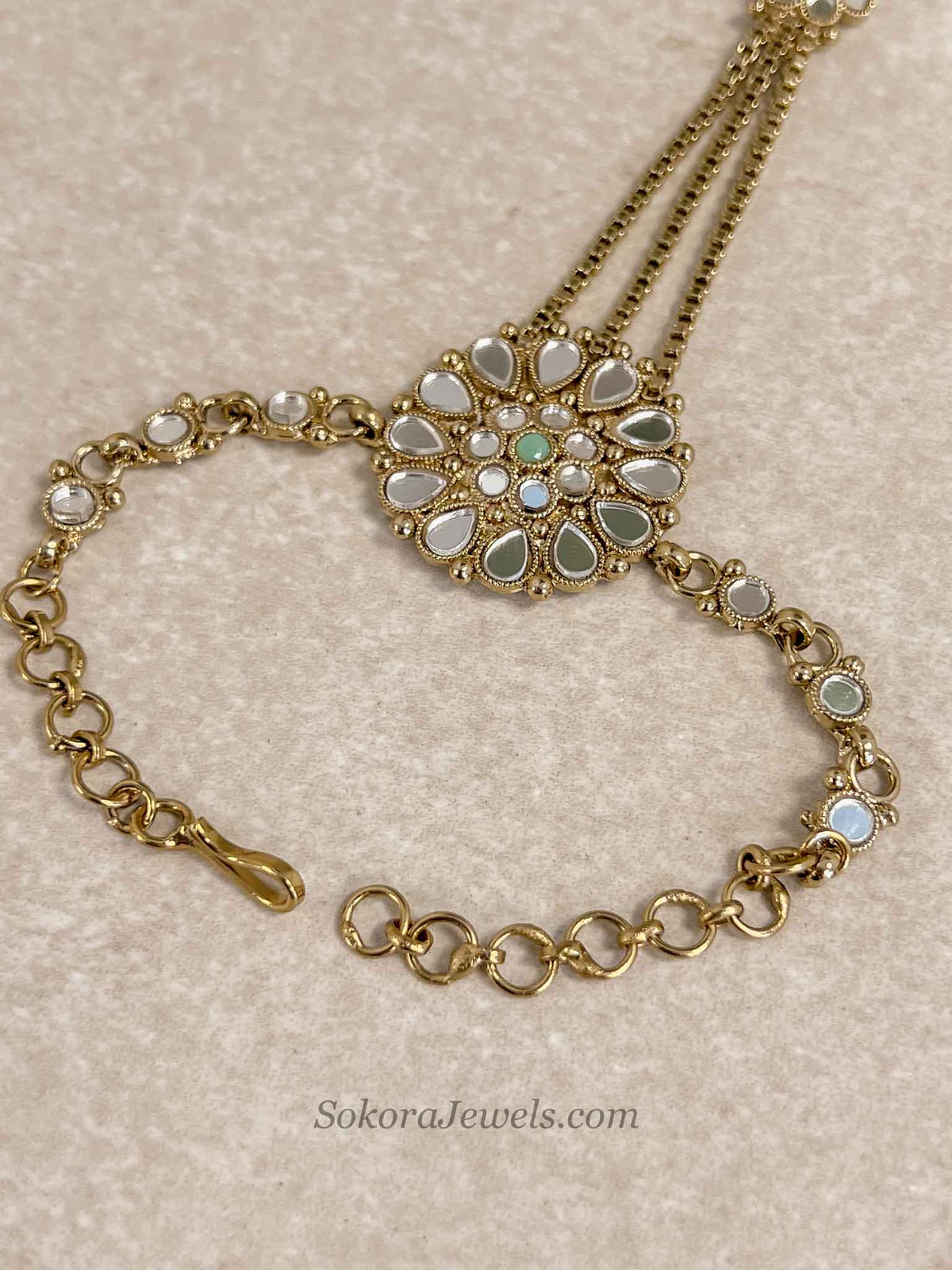 Mirror and Mint Hand Chain