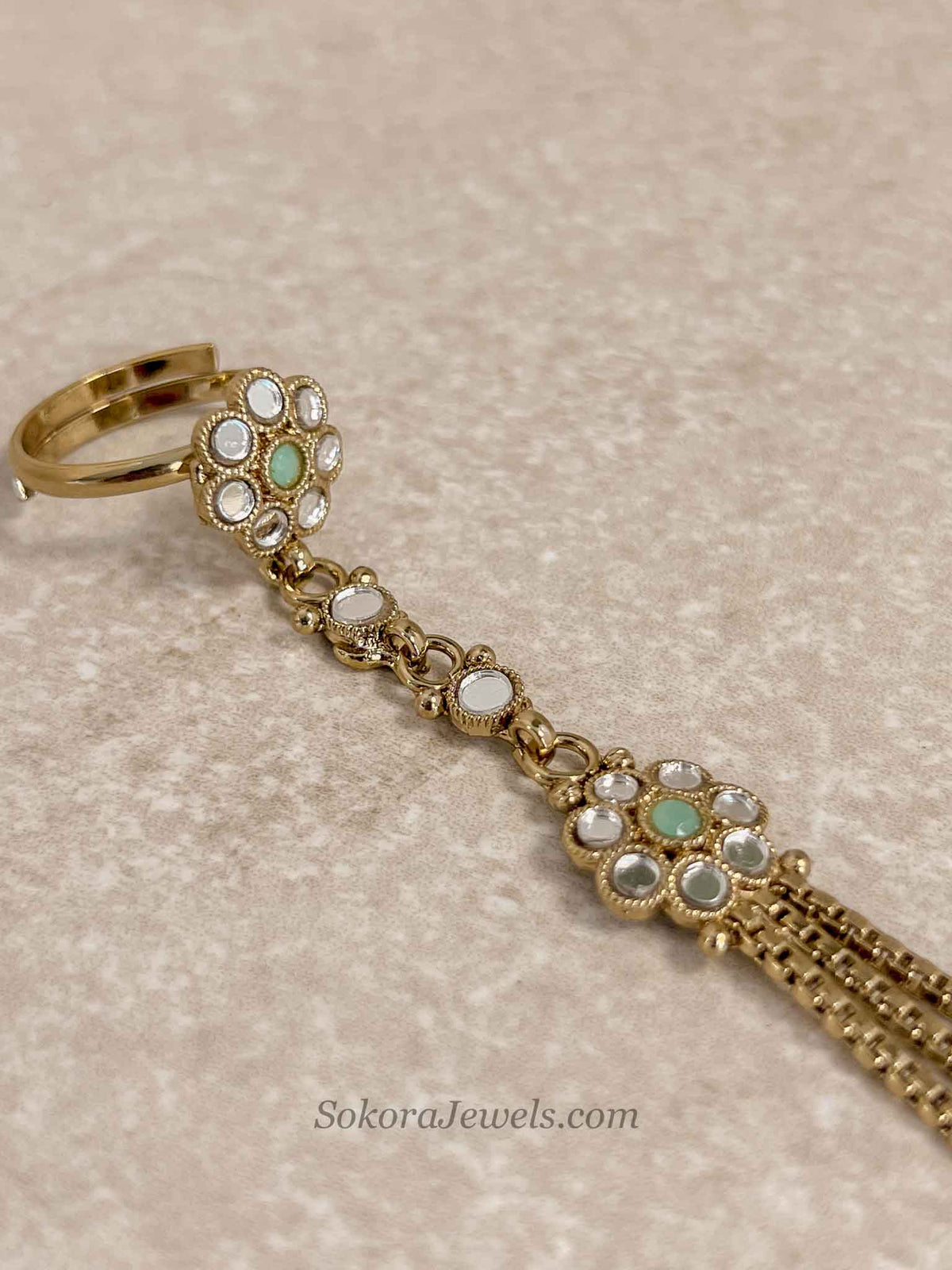 Mirror and Mint Hand Chain