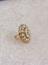Small Kundan Oval Rings