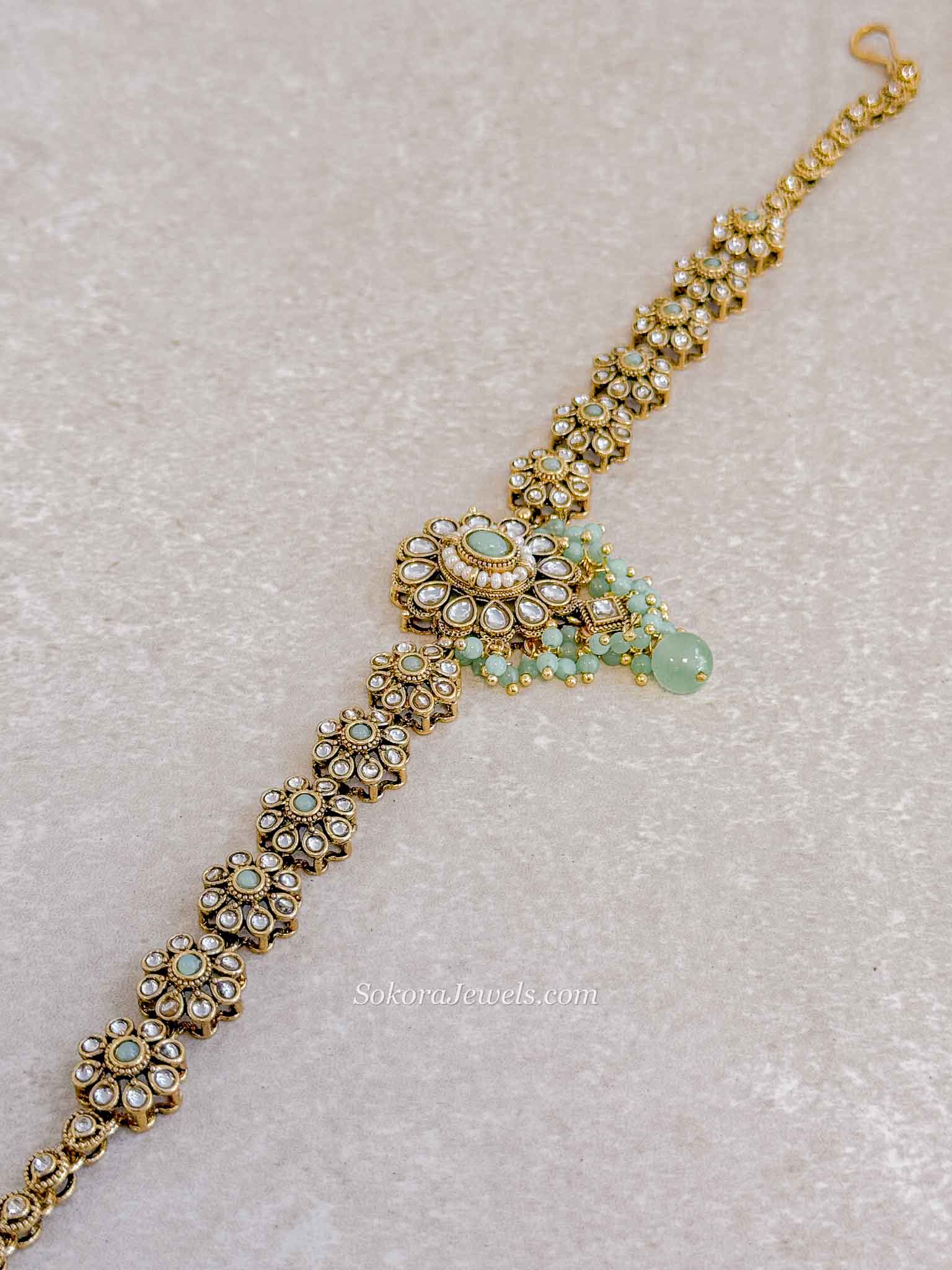 Kundan Headband - Mint