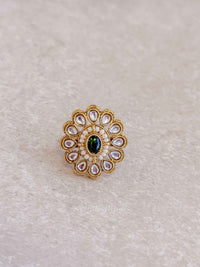 Small Kundan Oval Rings