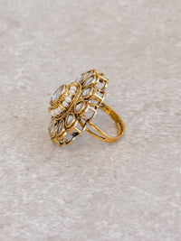 Small Kundan Oval Rings