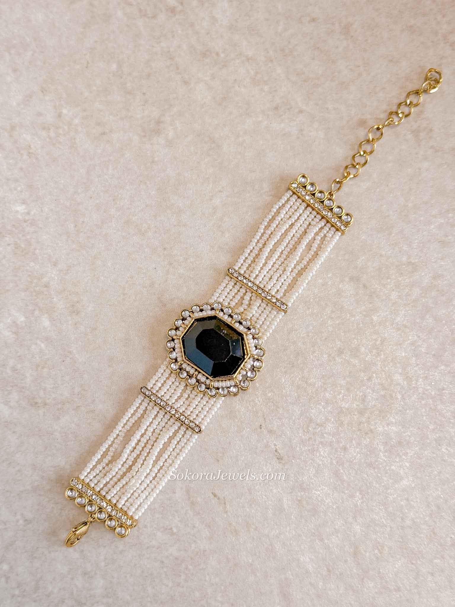 Pearl and Kundan Gem Bracelet