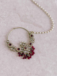 Bridal Golden Zircon Nath (Non-Pierced)