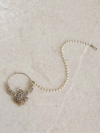 Bridal Golden Zircon Nath (Non-Pierced)