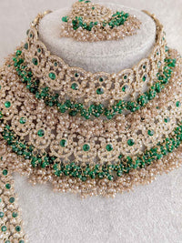 Antique Gold Full Bridal set - Green