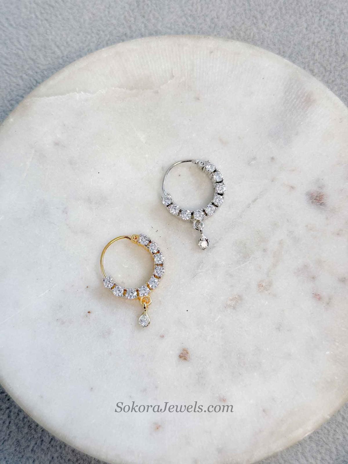 Small Crystal Nose Rings - Pierced