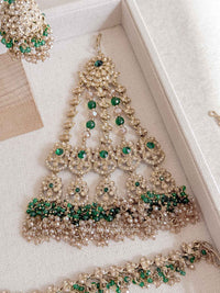 Antique Gold Full Bridal set - Green