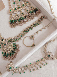 Antique Gold Full Bridal set - Green