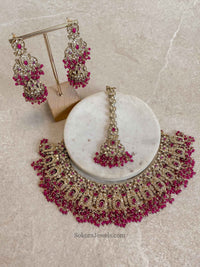 Sofia Golden Necklace Set - 18 Colour Options