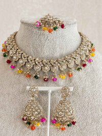 New! Mehak Golden Necklace sets - 12 Colour Option