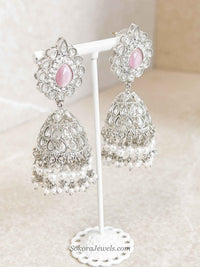 Mehnaaz Silver & Pink Necklace Set