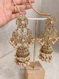 Yusra Necklace set - Peach and Gold