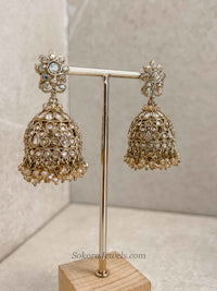 Golden Champagne Jhumka Earrings