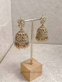 Golden Champagne Jhumka Earrings