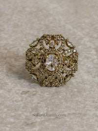 Antique Gold & Diamante Ring