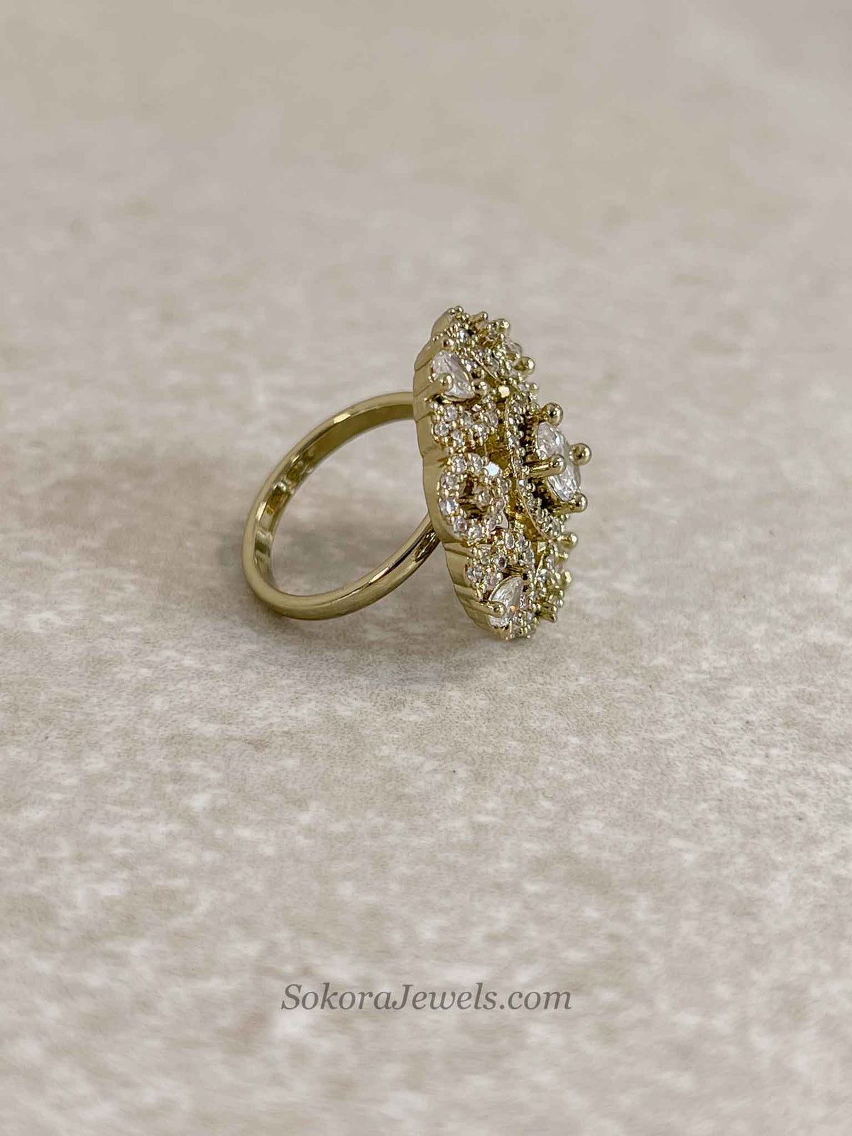 Antique Gold & Diamante Ring