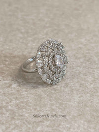 Medium Silver & Diamante Ring