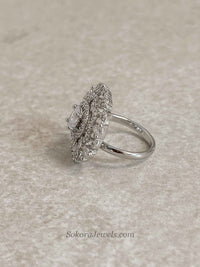 Medium Silver & Diamante Ring