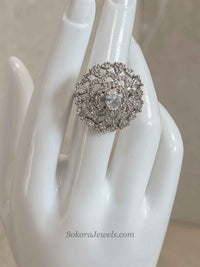 Medium Silver & Diamante Ring