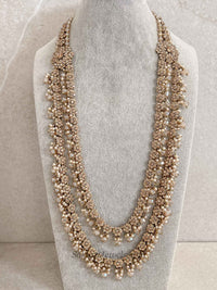 Long Mala 2 Strand Necklace - Golden