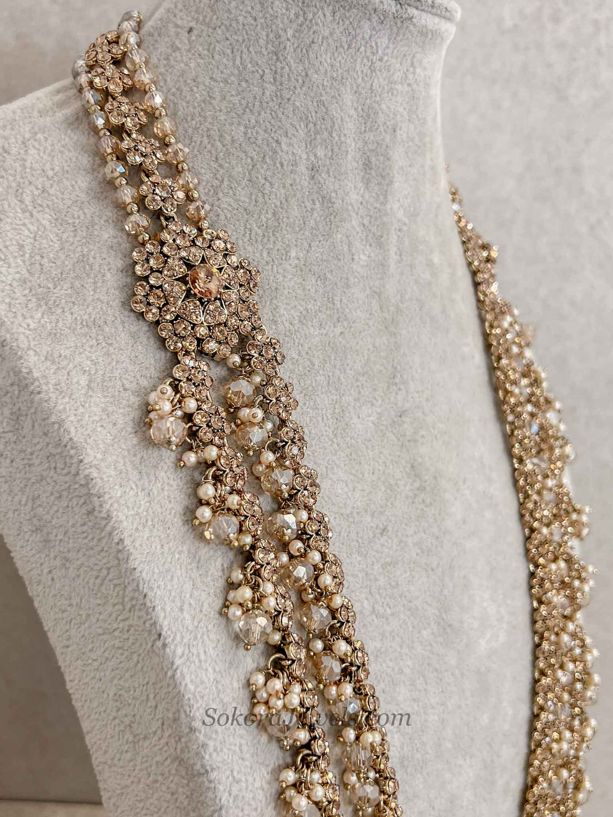 Long Mala 2 Strand Necklace - Golden