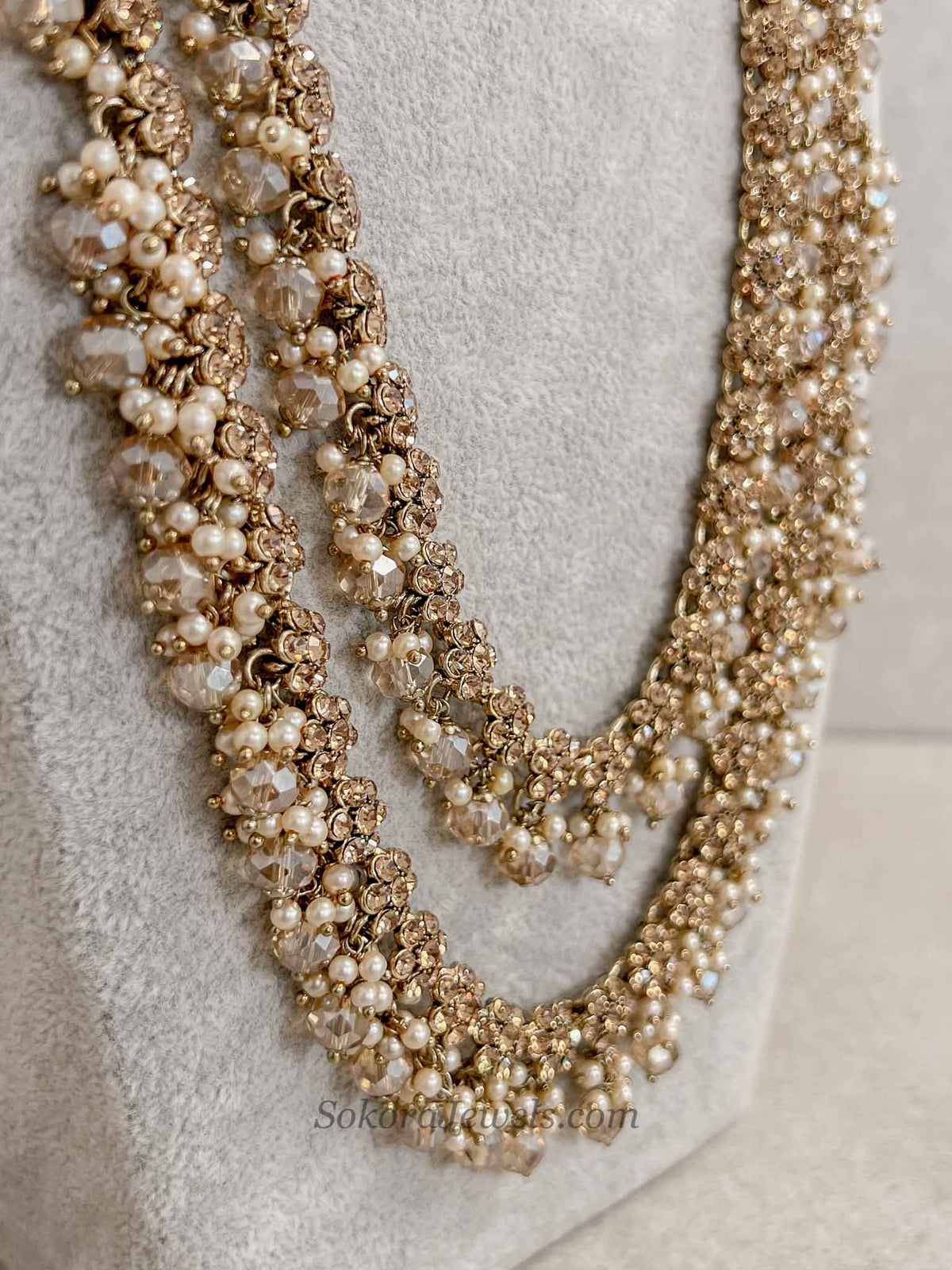 Long Mala 2 Strand Necklace - Golden