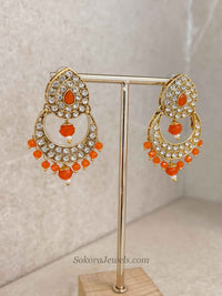 Orange Bead Necklace Set for Mendhi or Haldi Party