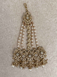 Antique Gold Pearl Bridal Jhumar