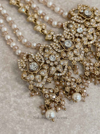 Antique Gold Pearl Bridal Jhumar