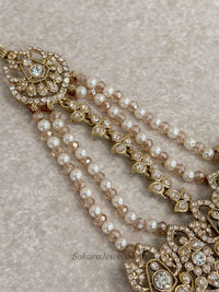 Antique Gold Pearl Bridal Jhumar