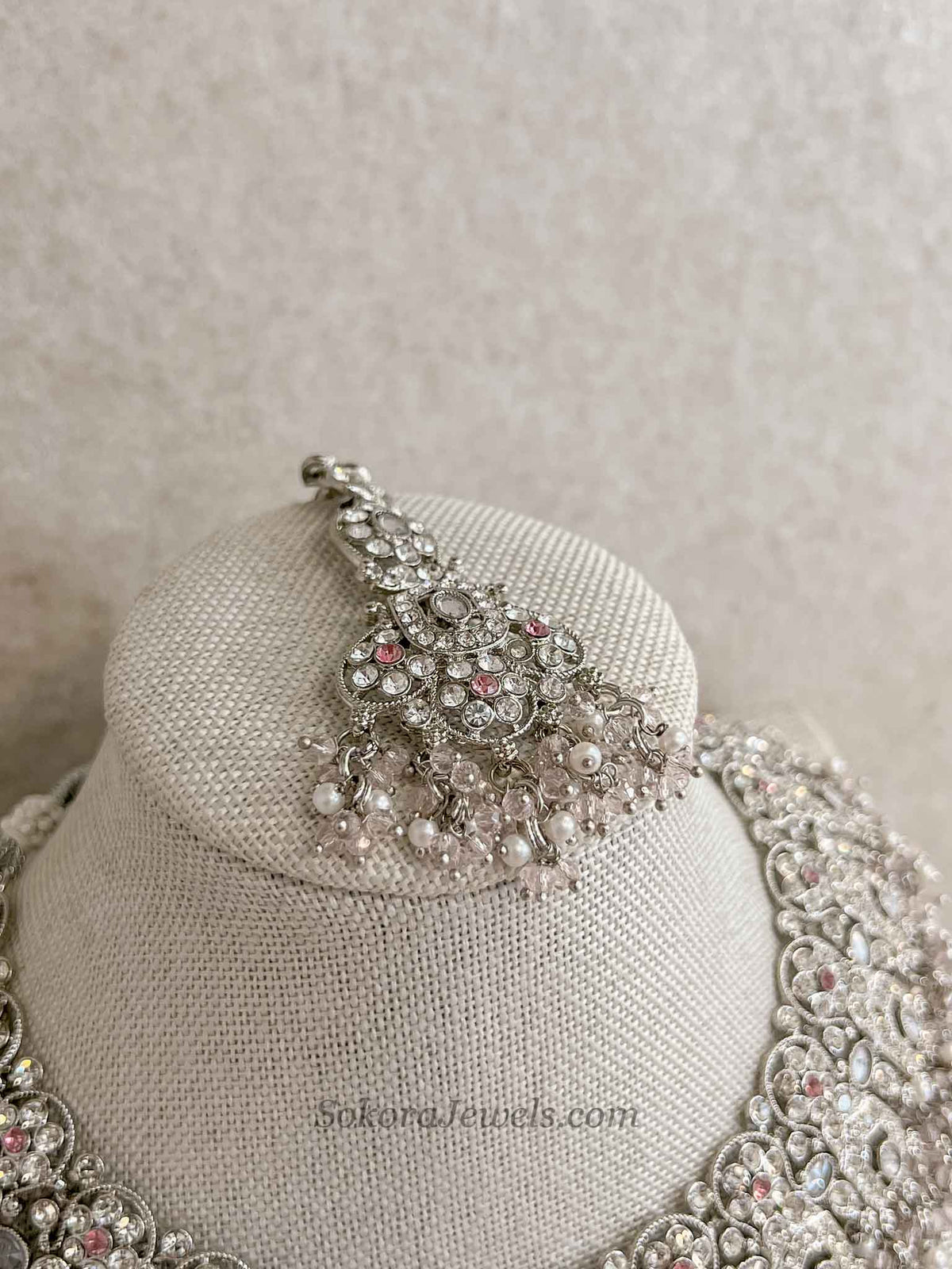 Sofia Silver and Pale Pink Necklace Set