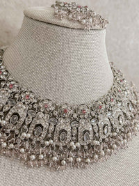 Sofia Silver and Pale Pink Necklace Set