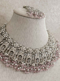 Sofia Silver and Pink Bead Necklace Set
