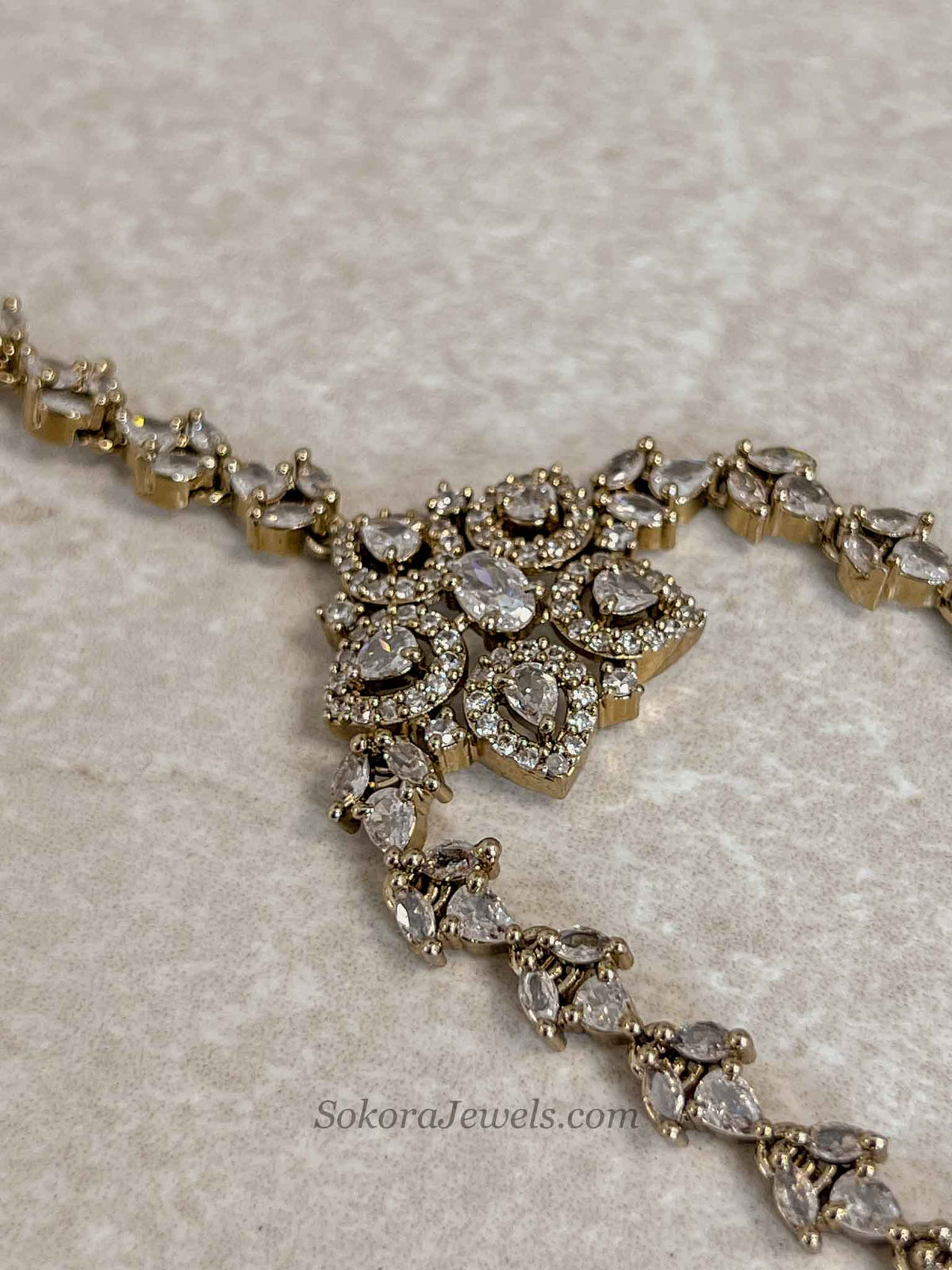 American Diamond Hand Chain Bracelet