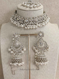 Simmi Silver Choker Set
