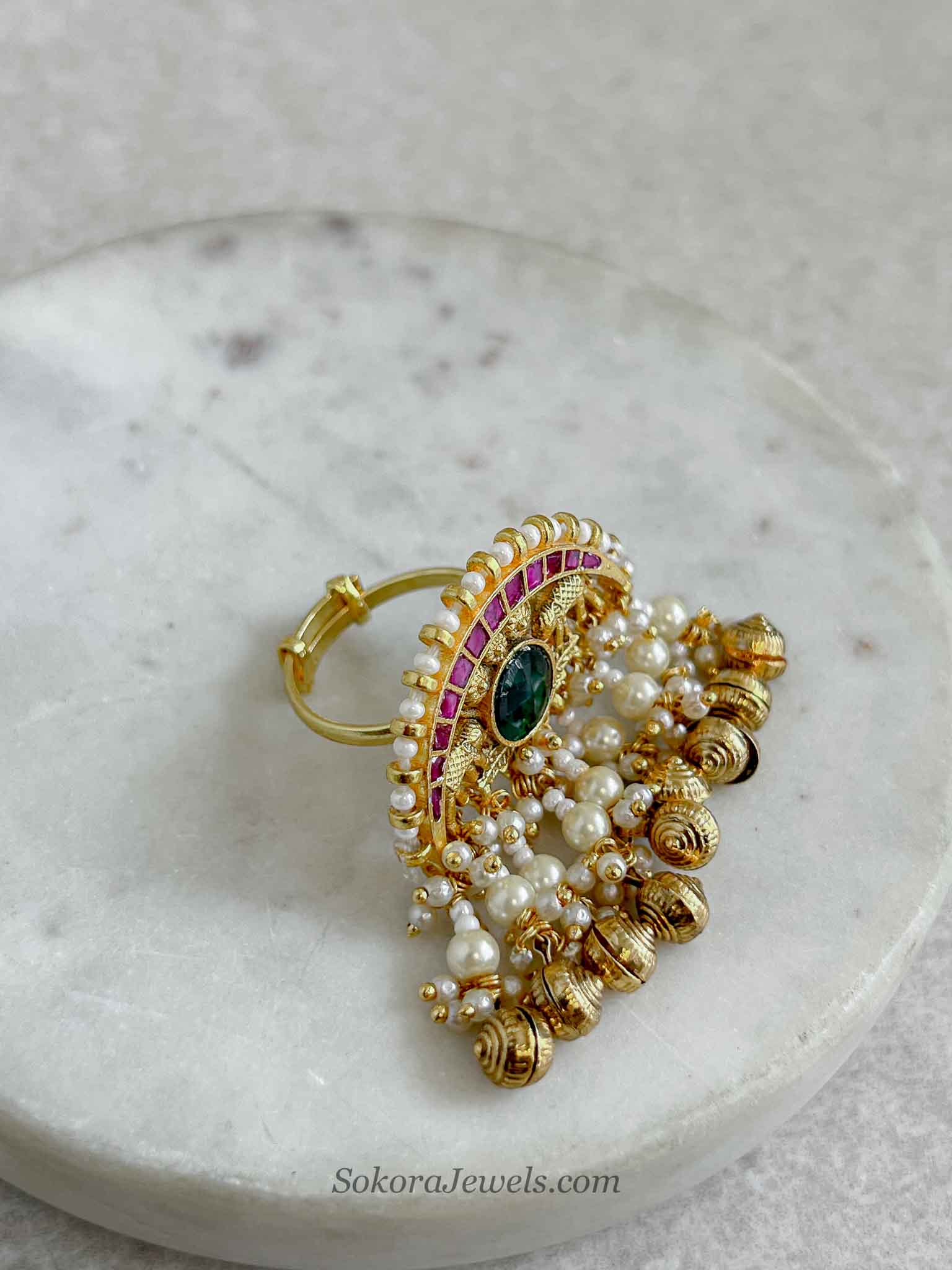 Ghungroo Bead Elephant Ring