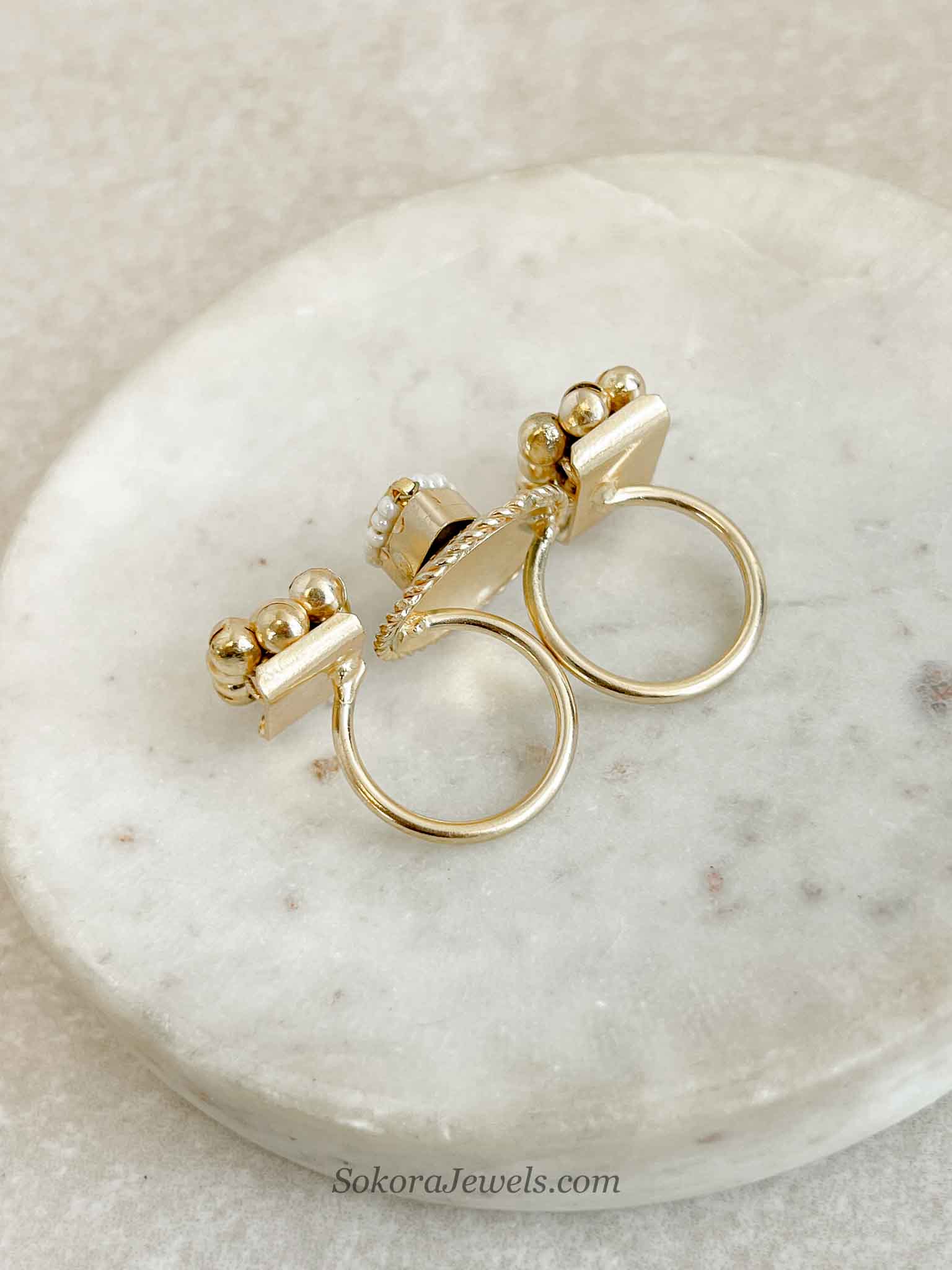 Gold Ball & Kundan Ring