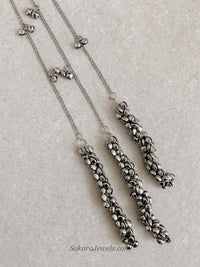 Oxidised Silver Ghungroo Paranda Hair Accessory