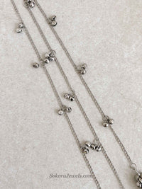 Oxidised Silver Ghungroo Paranda Hair Accessory