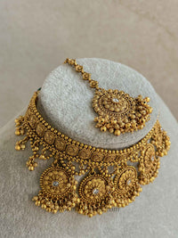 Gold Mandala Layered Choker Set