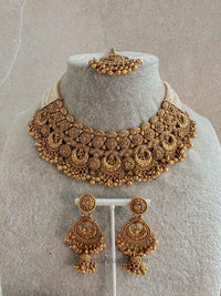 Matt Gold South Indian Bridal Necklace Set
