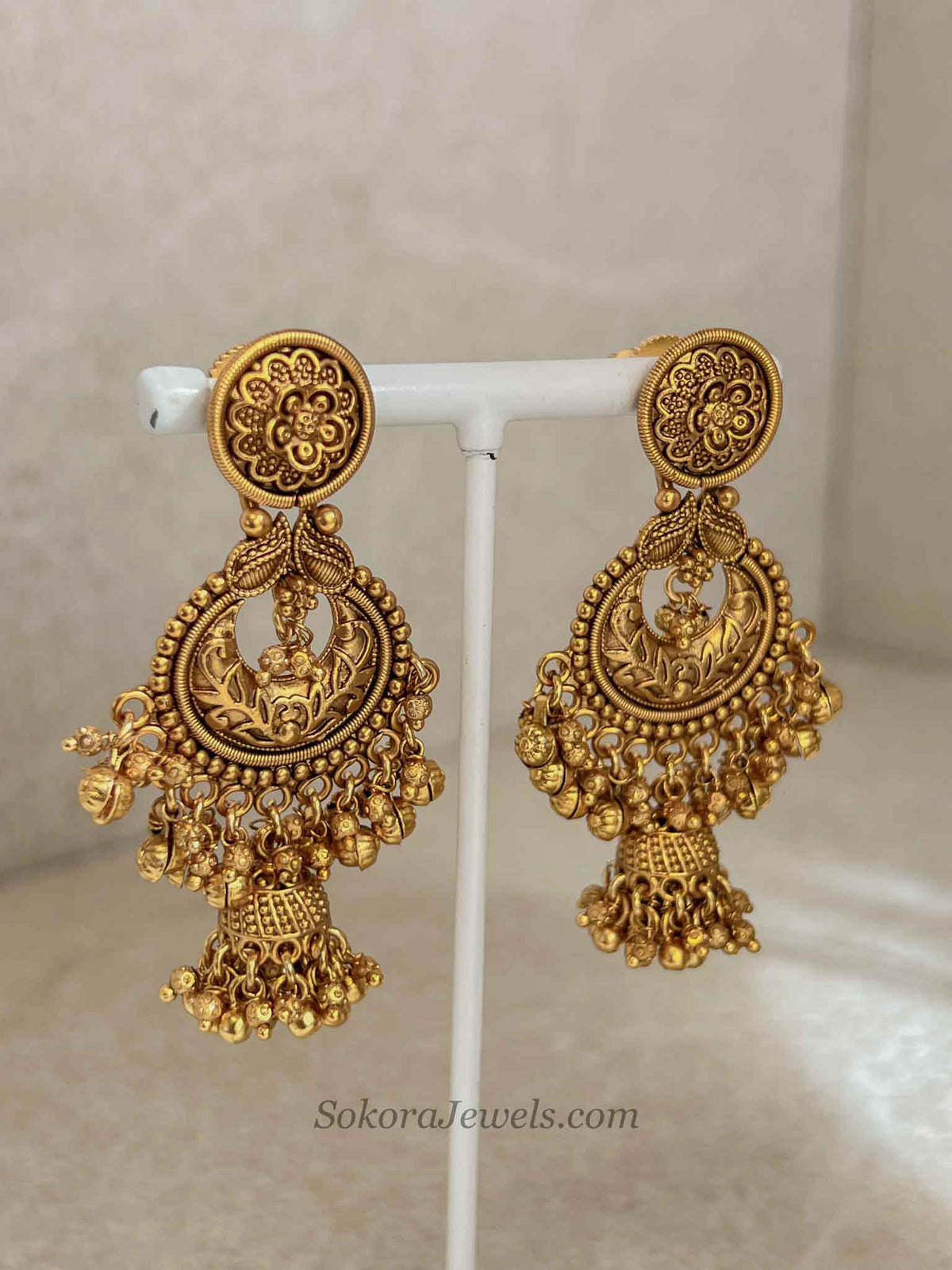 Matt Gold South Indian Bridal Necklace Set