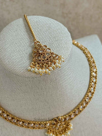 Small Gold Hasli set with Pearl Beads