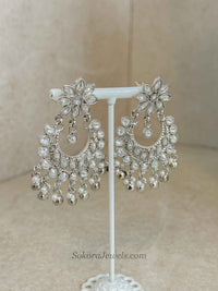 Silver Ghungroo Necklace Set - Silver
