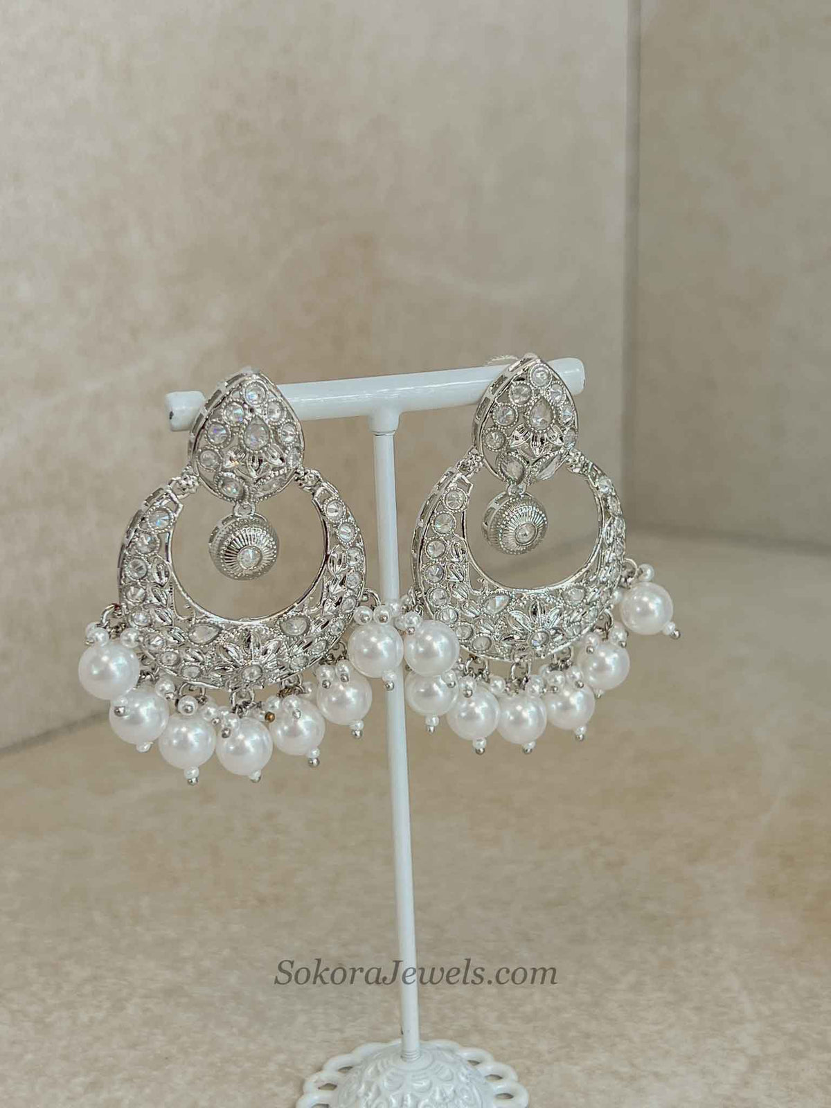 Kavi Pearl Necklace Set - Silver