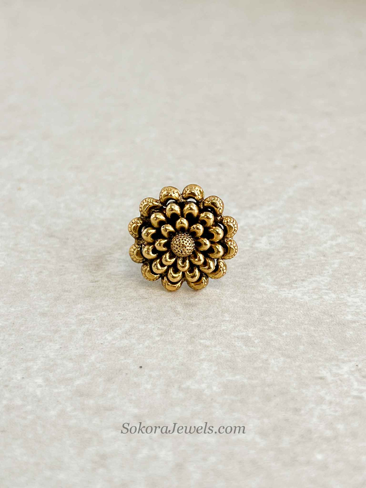 Small Floral Gold Ring