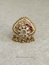 Peacock Kashmiri Kundan Ring