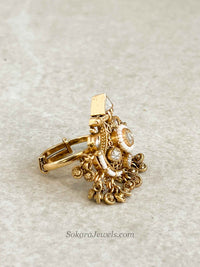 Gold Triangle Kundan Kashmiri Ring