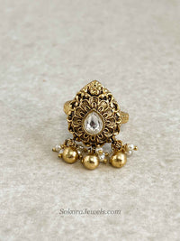 Small Kashmiri Floral Kundan Ring